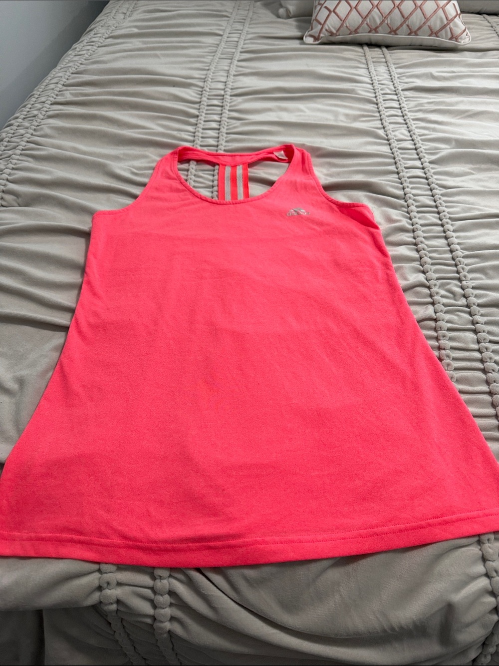adidas Neon Coral Pink Racerback Tank Top
